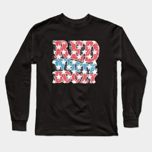 Red White Boozy Celebrate 4th of July Independence Day Long Sleeve T-Shirt